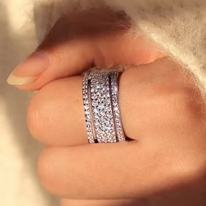 NEW Sterling silver Diamond multi eternity Ring